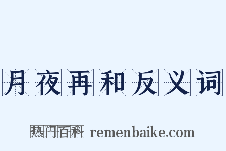 月夜再和反义词是什么意思的图片